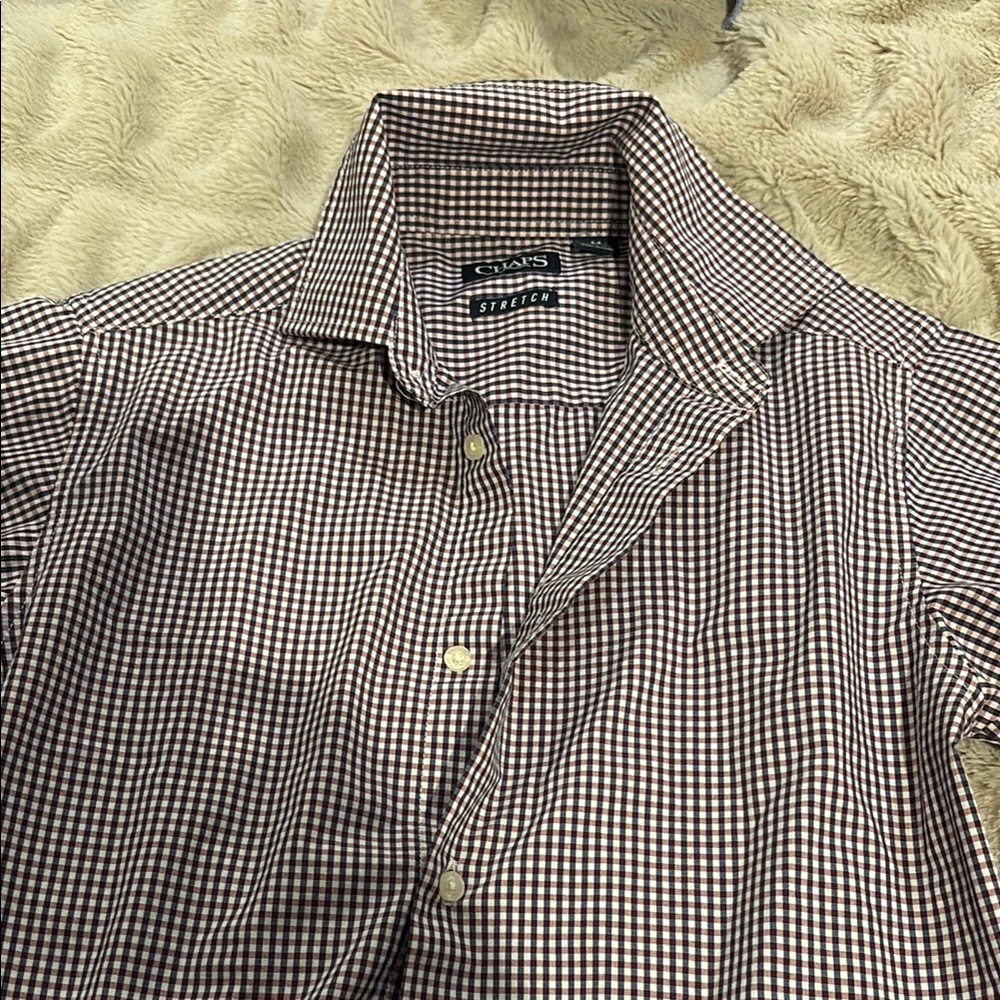 Chaps Brown Checkered Kids Button Down Shirt